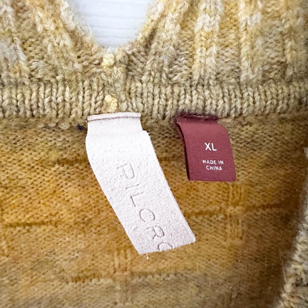 Pilcro Anthropologie Yellow Grey Ombre Striped Cropped Mock Neck Sweater XL - Picture 13 of 15